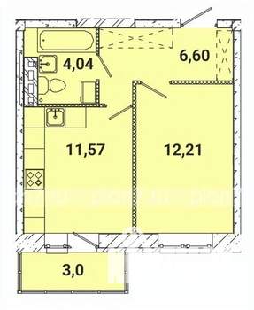 1-к квартира, строящийся дом, 37м2, 4/5 этаж