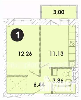 1-к квартира, строящийся дом, 37м2, 5/5 этаж