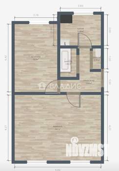 2-к квартира, вторичка, 52м2, 1/4 этаж