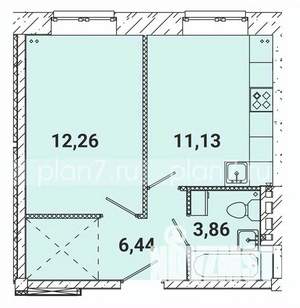 1-к квартира, строящийся дом, 34м2, 1/5 этаж