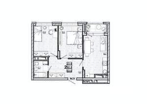 2-к квартира, вторичка, 54м2, 4/15 этаж