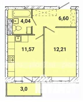 1-к квартира, строящийся дом, 37м2, 4/5 этаж