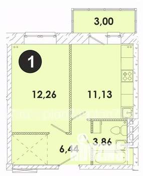 1-к квартира, строящийся дом, 37м2, 5/5 этаж