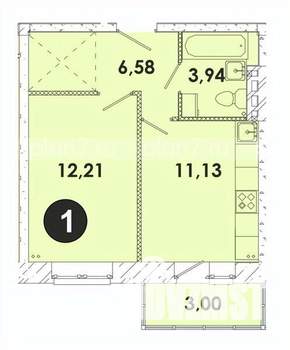 1-к квартира, строящийся дом, 37м2, 4/5 этаж
