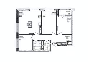 3-к квартира, вторичка, 72м2, 6/15 этаж