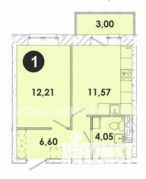 1-к квартира, строящийся дом, 37м2, 5/5 этаж