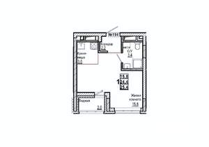 Студия квартира, вторичка, 25м2, 6/15 этаж