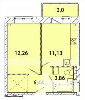 1-к квартира, строящийся дом, 37м2, 3/5 этаж