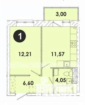1-к квартира, вторичка, 37м2, 3/5 этаж