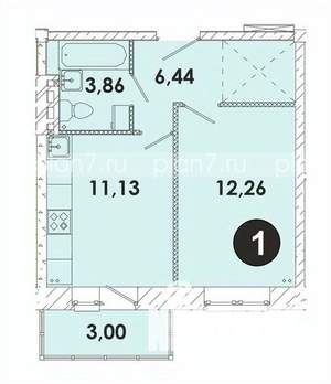 1-к квартира, строящийся дом, 37м2, 4/5 этаж