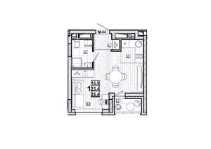 Студия квартира, вторичка, 26м2, 6/15 этаж