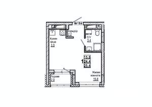 Студия квартира, строящийся дом, 25м2, 5/15 этаж