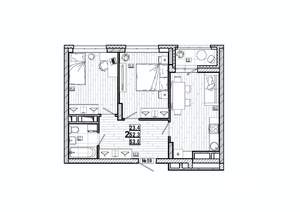 2-к квартира, вторичка, 54м2, 7/15 этаж