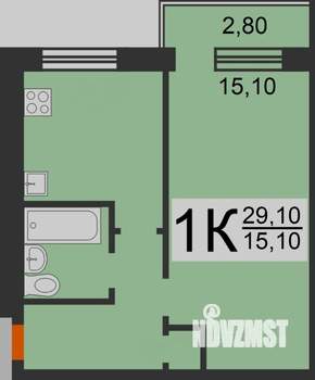 1-к квартира, вторичка, 29м2, 5/5 этаж