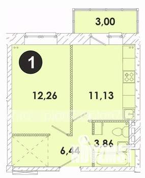 1-к квартира, вторичка, 37м2, 5/5 этаж
