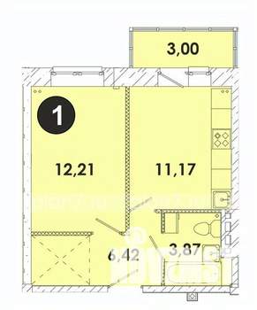 1-к квартира, строящийся дом, 37м2, 5/5 этаж