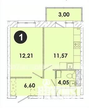 1-к квартира, строящийся дом, 37м2, 5/5 этаж