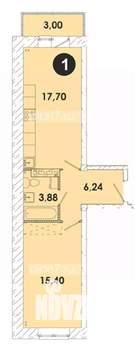 1-к квартира, вторичка, 46м2, 5/5 этаж