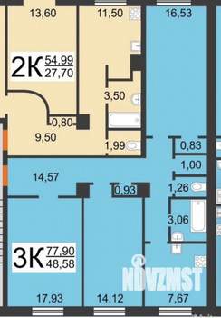 3-к квартира, вторичка, 78м2, 4/4 этаж